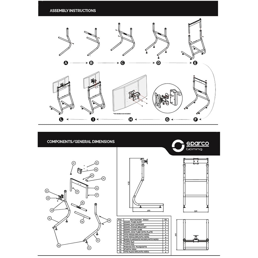 Sparco Monitor Stand | Evolve Sim Racing Chassis Accessory